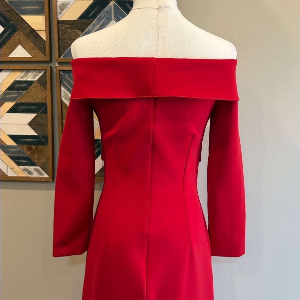 Ralph Lauren Collection Red Cross Front Off-the-Shoulder Cocktail Dress size 4 - Picture 7 of 13